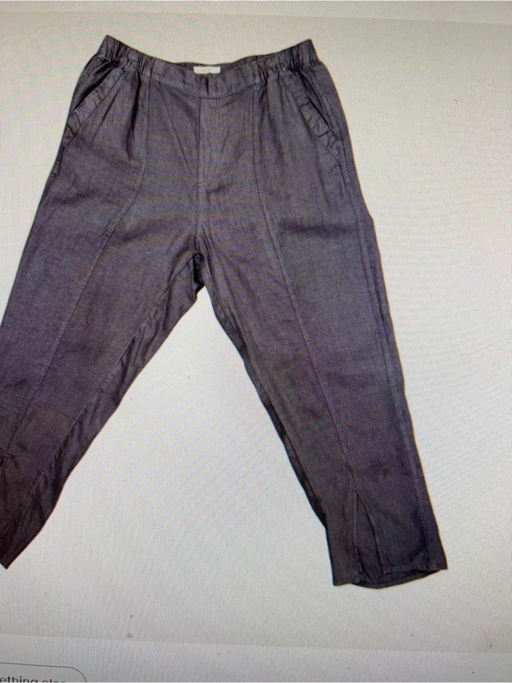 Nicole Miller Wmen’s Gray linen coastal cropped pants. Size XL. NwtgS.
